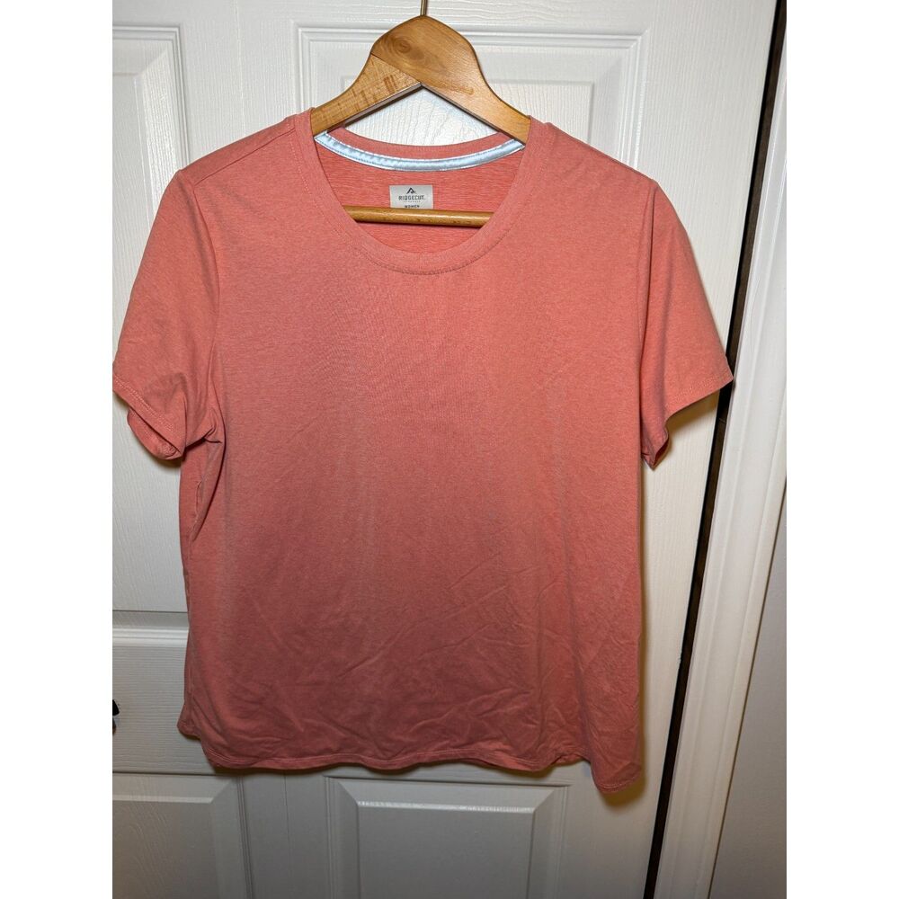Ridgecut Women Coral Heather Crew Neck Short Sleeve Tee Size Large